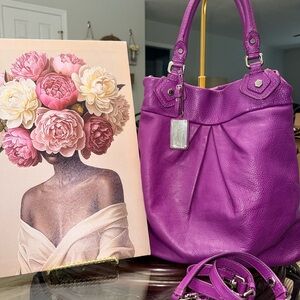 Marc by Marc Jacobs Vibrant Purple Pebbled Leather Hobo